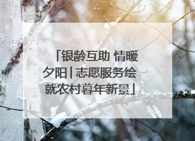 银龄互助 情暖夕阳│志愿服务绘就农村暮年新景
