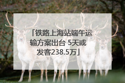 铁路上海站端午运输方案出台 5天或发客238.5万