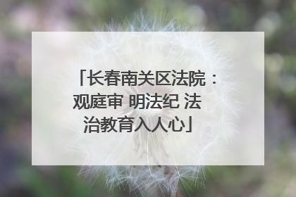 长春南关区法院：观庭审 明法纪 法治教育入人心