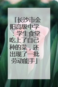 长沙市金阳高级中学：学生食堂吃上了自己种的菜，还出现了一批劳动能手