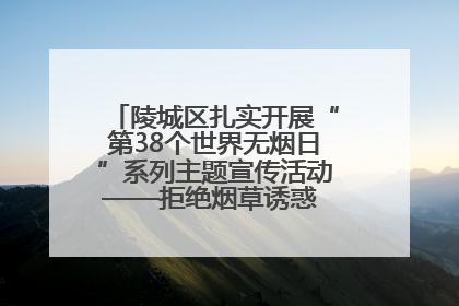 陵城区扎实开展“第38个世界无烟日”系列主题宣传活动——拒绝烟草诱惑 对第一支烟说不