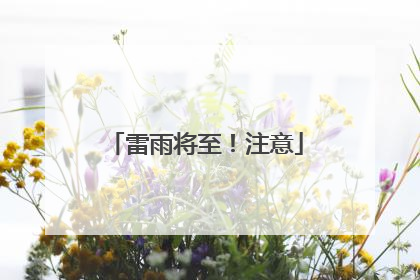 雷雨将至！注意