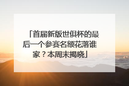 首届新版世俱杯的最后一个参赛名额花落谁家？本周末揭晓