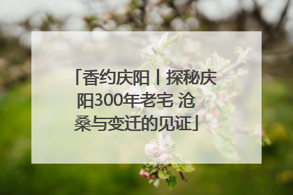香约庆阳丨探秘庆阳300年老宅 沧桑与变迁的见证