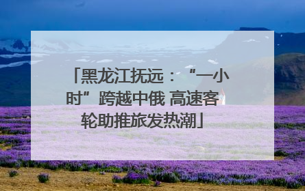 黑龙江抚远：“一小时”跨越中俄 高速客轮助推旅发热潮