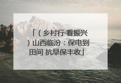 （乡村行·看振兴）山西临汾：保电到田间 抗旱保丰收