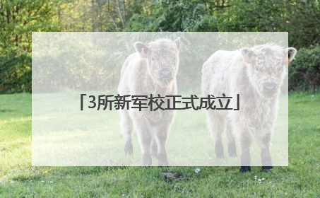3所新军校正式成立