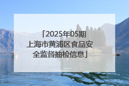 2025年05期上海市黄浦区食品安全监督抽检信息
