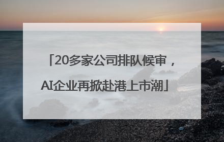 20多家公司排队候审，AI企业再掀赴港上市潮