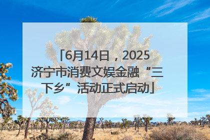 6月14日，2025济宁市消费文娱金融“三下乡”活动正式启动