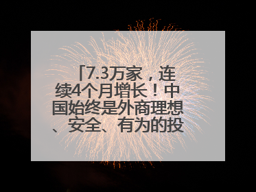 7.3万家，连续4个月增长！中国始终是外商理想、安全、有为的投资目的地