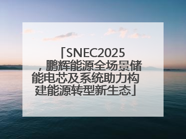 SNEC2025，鹏辉能源全场景储能电芯及系统助力构建能源转型新生态